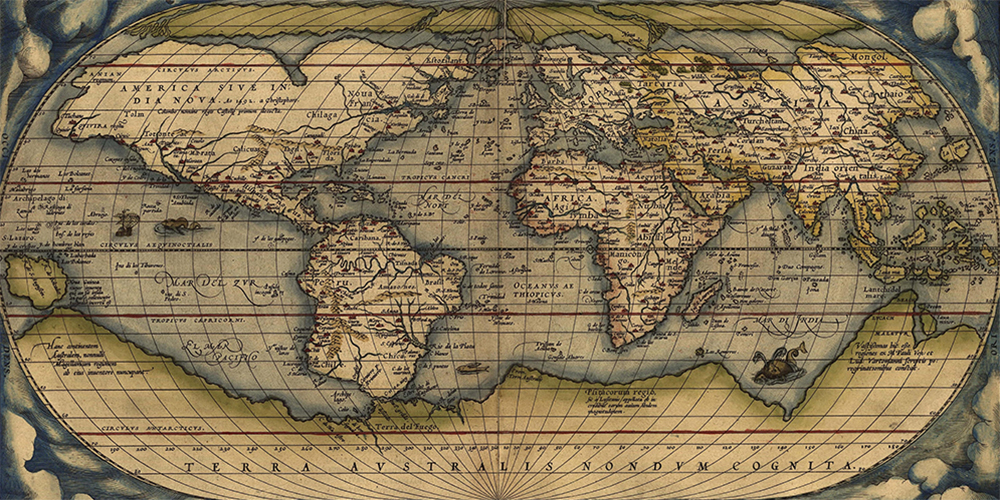 Orteliusova karta svijeta 'Typvs Orbis Terrarvm' iz 1570.